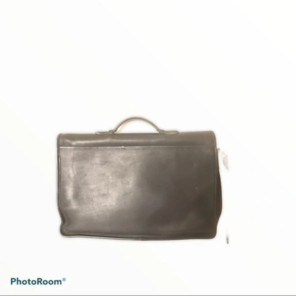 Coach vintage black leather briefcase laptop bag